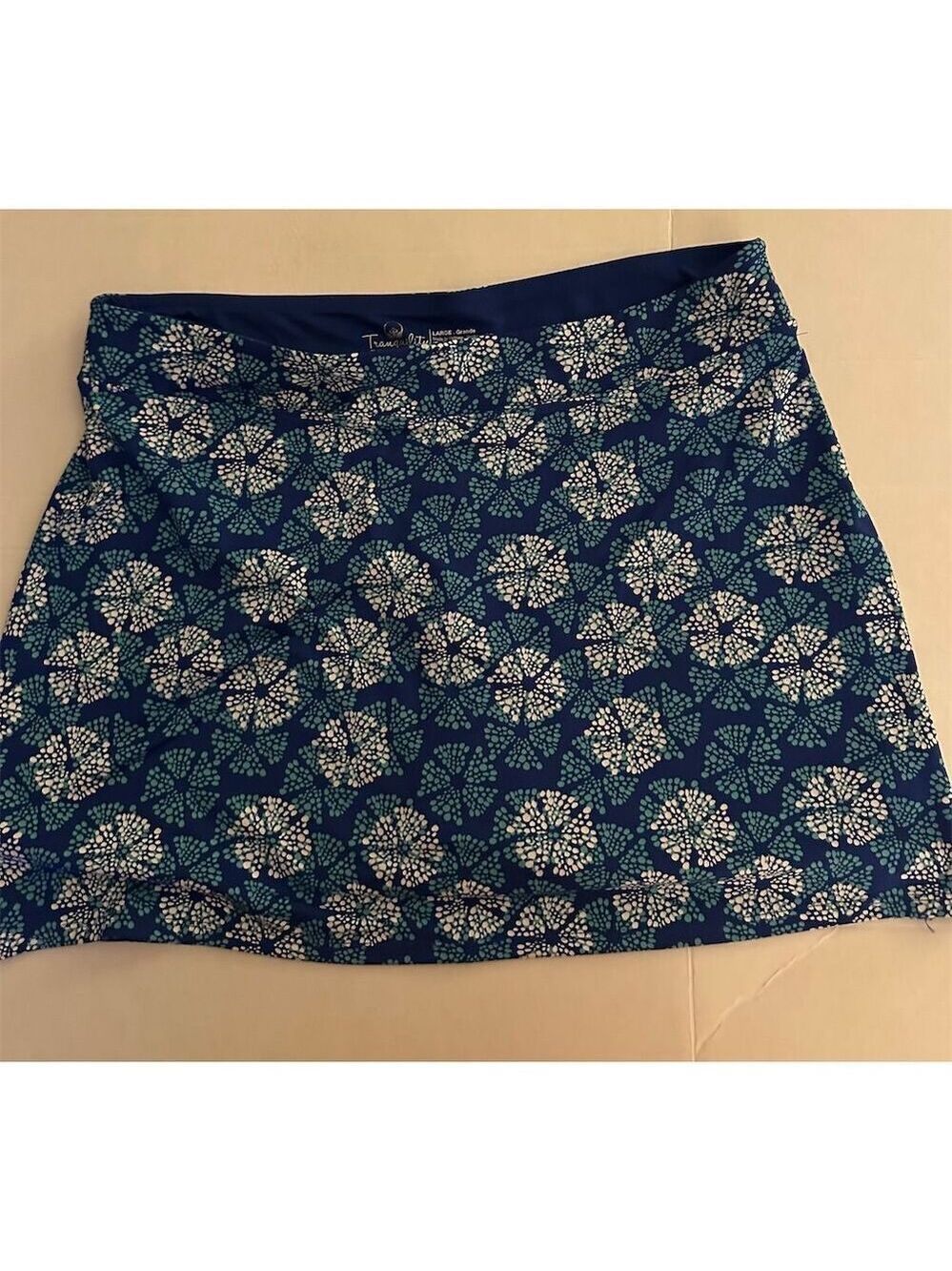 Tranquility Women's Blue Abstract Skort Size L Golf Tennis Activewear